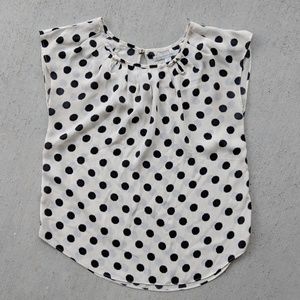 Lauren Conrad | Cream Black Polka Dot Tank Blouse
